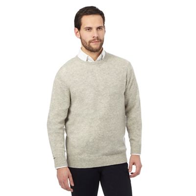 The Collection Grey ribbed trim lambswool blend jumper